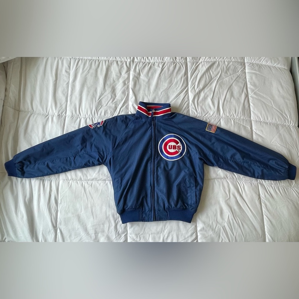 Stylish Vintage 2001 Chicago Cubs Majestic Bomber Jacket